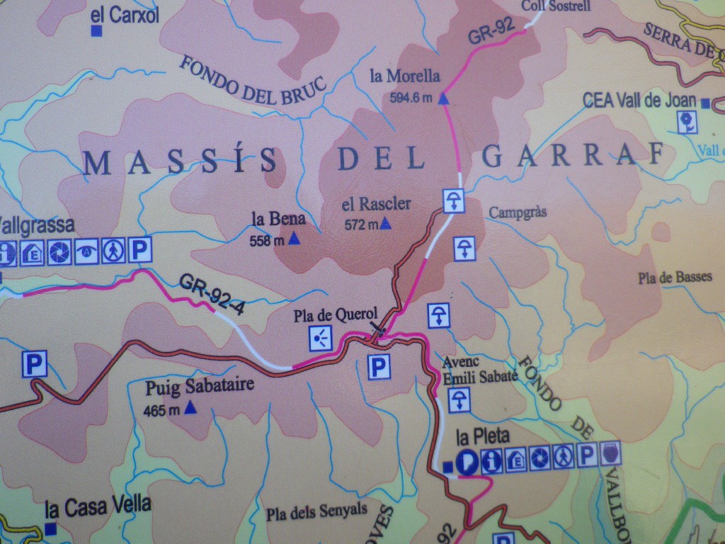 Mapa del massís del Garraf.